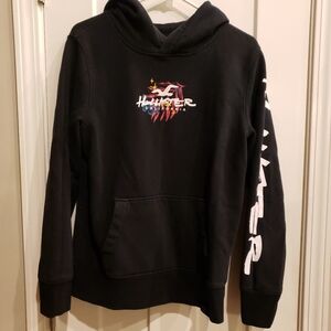 Hollister Black Hoodie with Vibrant Graphic